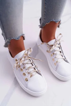 Damskie Boto Damskie Trampki Skórzane Białe Viss