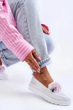 Boto Trampki Damskie Slip-On|Trampki Damskie Niskie*Damskie Trampki Tenisówki Wsuwane Z Ozdobą Białe Taylor