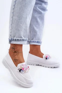 Boto Trampki Damskie Slip-On|Trampki Damskie Niskie*Damskie Trampki Tenisówki Wsuwane Z Ozdobą Białe Taylor