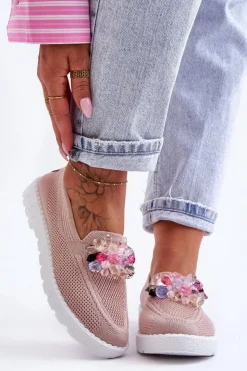 Discount Boto Damskie Trampki Tenisówki Wsuwane Z Ozdobą Różowe Taylor