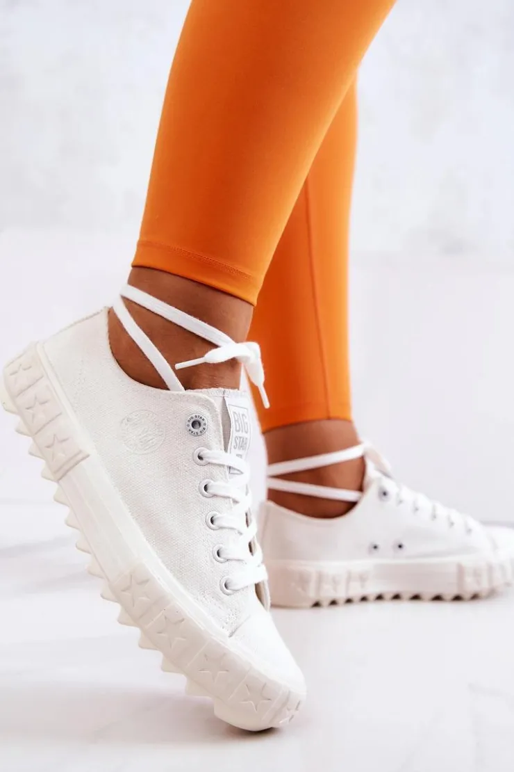 Hot Big Star Shoes Damskie Trampki Tenisówki BIG STAR JJ274509 Białe