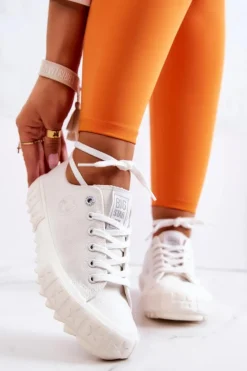 Hot Big Star Shoes Damskie Trampki Tenisówki BIG STAR JJ274509 Białe