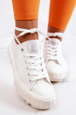Hot Big Star Shoes Damskie Trampki Tenisówki BIG STAR JJ274509 Białe