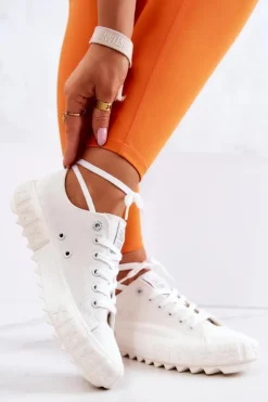 Hot Big Star Shoes Damskie Trampki Tenisówki BIG STAR JJ274509 Białe