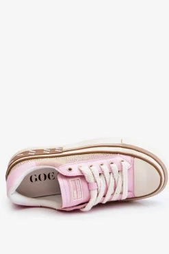 GOE Trampki Damskie Niskie|Sneakersy Damskie*Damskie Trampki Z Dżetami LL2N4057 Różowe