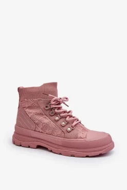 Online Boto Damskie Trampki Z Elastyczną Cholewką Różowe Kalyne