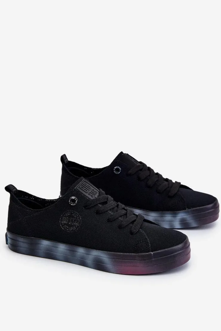 Damskie Big Star Shoes Damskie Trampki Z Kolorową Platformą Big Star LL274239 Czarne