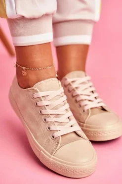 Boto Trampki Damskie Niskie*Damskie Trampki Zamszowe Beżowe El Paso