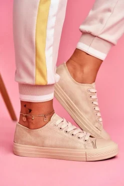 Boto Trampki Damskie Niskie*Damskie Trampki Zamszowe Beżowe El Paso