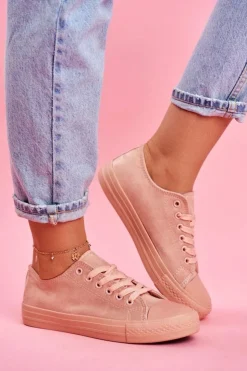 Clearance Boto Damskie Trampki Zamszowe Różowe El Paso