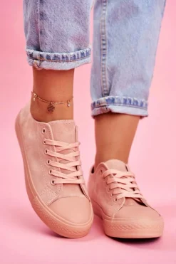 Clearance Boto Damskie Trampki Zamszowe Różowe El Paso