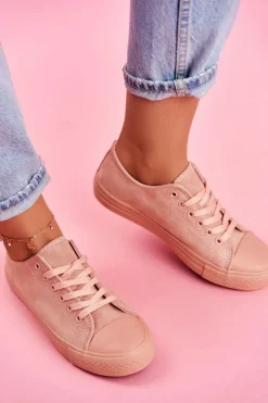 Clearance Boto Damskie Trampki Zamszowe Różowe El Paso