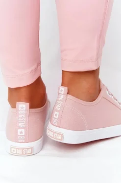Discount Big Star Shoes Damskie Trampki Ze Ściągaczami BIG STAR HH274096 Różowe