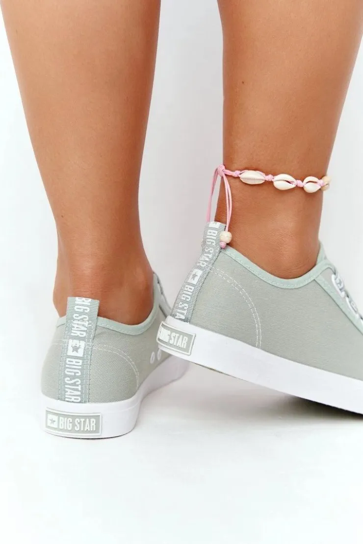 Damskie Big Star Shoes Damskie Trampki Ze Ściągaczami BIG STAR HH274097 Zielone