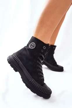 Outlet Big Star Shoes Damskie Trapery Big Star II274351 Czarne