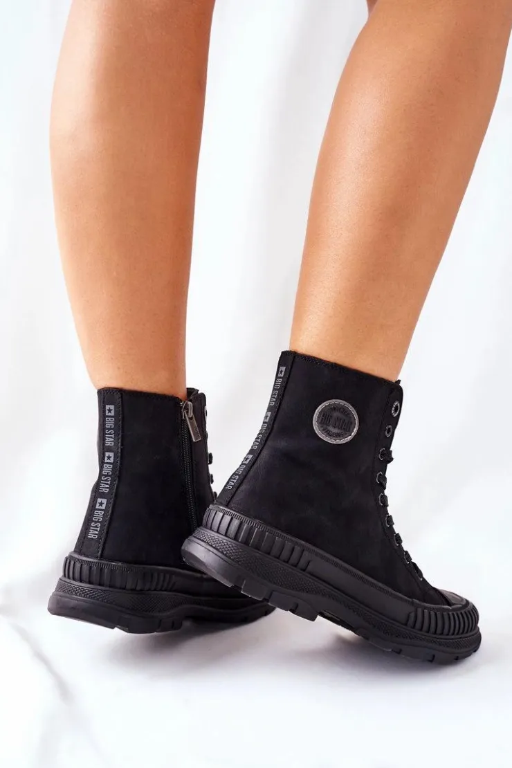 Outlet Big Star Shoes Damskie Trapery Big Star II274351 Czarne