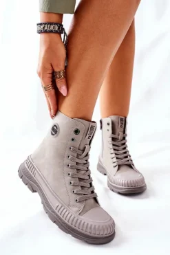 Damskie Big Star Shoes Damskie Trapery Big Star II274350 Szare