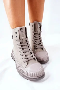 Damskie Big Star Shoes Damskie Trapery Big Star II274350 Szare