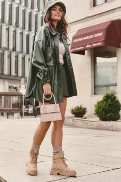 Damskie Big Star Shoes Damskie Trapery Botki Ocieplane Na Platformie I Płaskim Obcasie Big Star MM274340 Beżowe