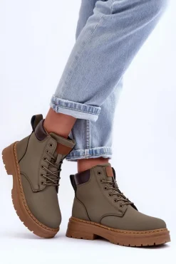 Boto Botki Ocieplane|Damskie Trapery*Damskie Trapery Botki Ocieplane Zielone Corbin Zielony