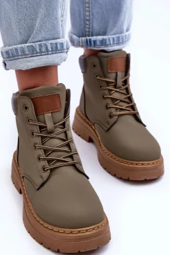 Boto Botki Ocieplane|Damskie Trapery*Damskie Trapery Botki Ocieplane Zielone Corbin Zielony