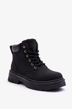 Best Boto Damskie Trapery Botki Ocieplane Czarne Corbin Czarny