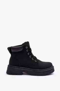 Best Boto Damskie Trapery Botki Ocieplane Czarne Corbin Czarny