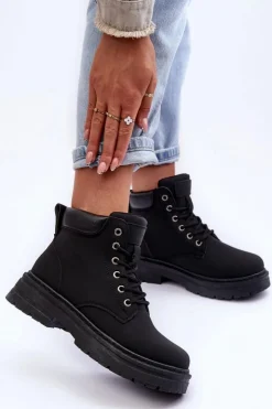 Best Boto Damskie Trapery Botki Ocieplane Czarne Corbin Czarny