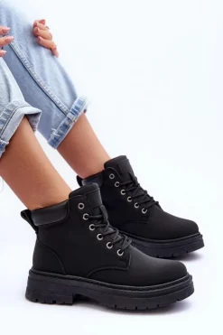 Best Boto Damskie Trapery Botki Ocieplane Czarne Corbin Czarny