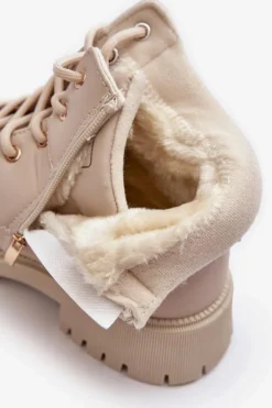 Damskie Evento Damskie Trapery Na Suwak Ocieplane Beżowe Gremiva