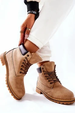 Discount Boto Damskie Trapery Ocieplane Beżowe Crush