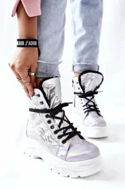 Damskie Buty damskie Vinceza Damskie Trapery Srebrne Ismobe