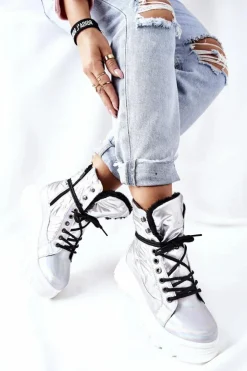 Damskie Buty damskie Vinceza Damskie Trapery Srebrne Ismobe