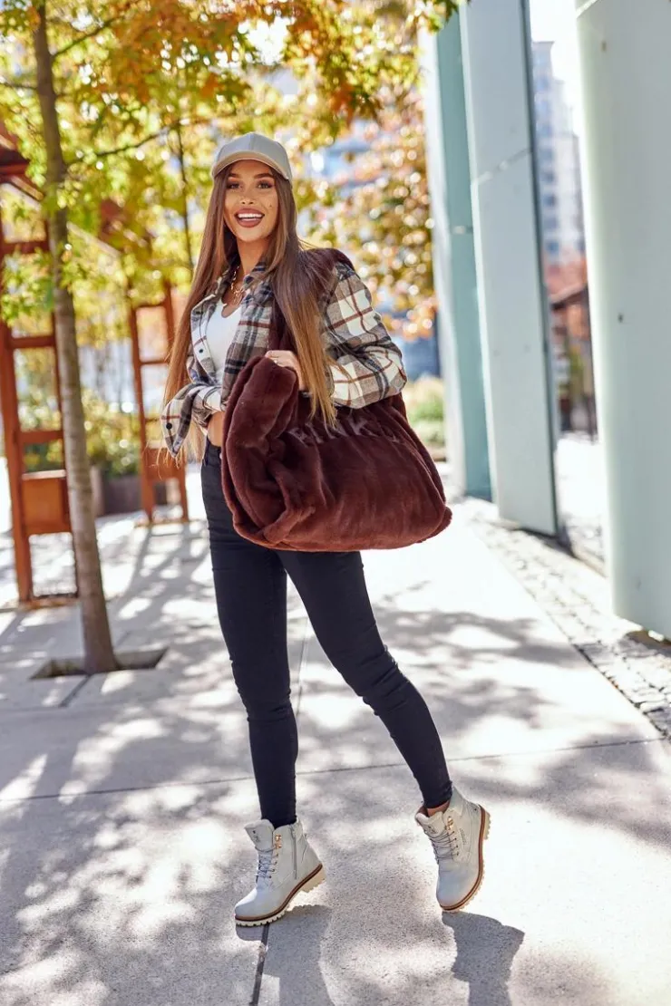 Evento Botki Ocieplane|Damskie Trapery*Damskie Trapery Timberki Z Ociepleniem Jasno Szare Tiempo