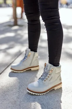 Evento Botki Ocieplane|Damskie Trapery*Damskie Trapery Timberki Z Ociepleniem Jasno Szare Tiempo