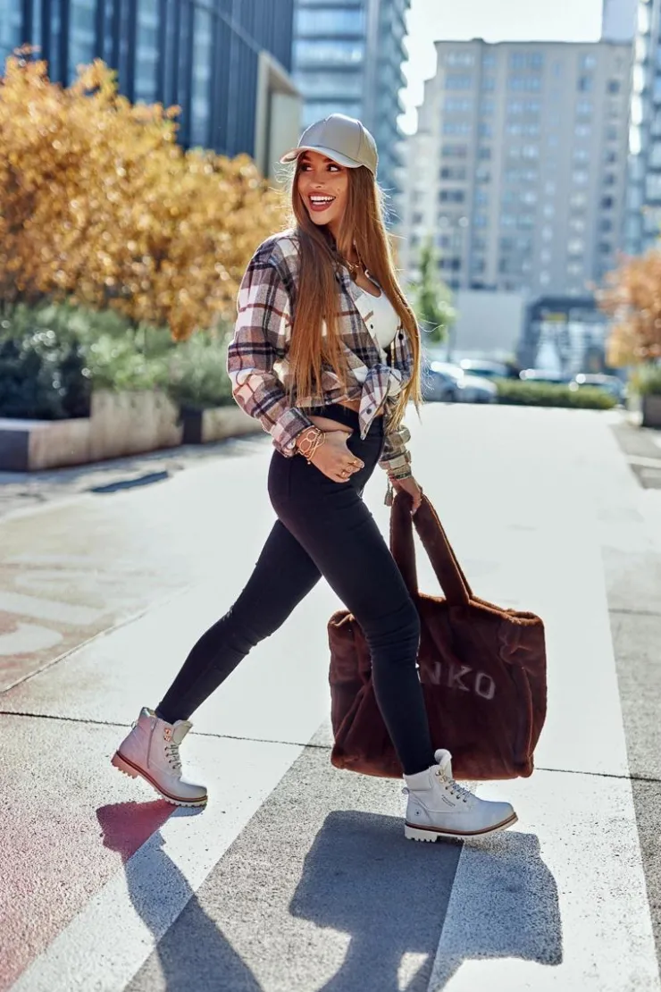 Evento Botki Ocieplane|Damskie Trapery*Damskie Trapery Timberki Z Ociepleniem Jasno Szare Tiempo