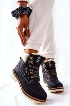 Evento Botki Ocieplane|Damskie Trapery*Damskie Trapery Timberki Z Ociepleniem Czarne Tiempo