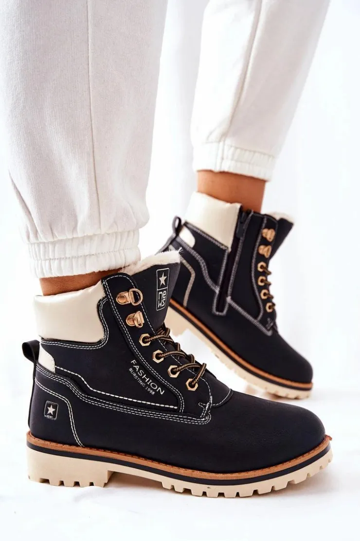 Evento Botki Ocieplane|Damskie Trapery*Damskie Trapery Timberki Z Ociepleniem Czarne Tiempo