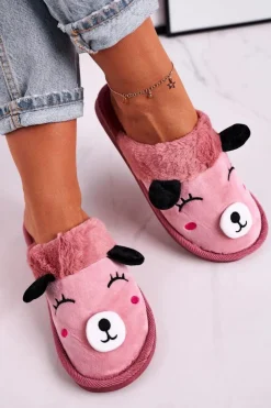 Damskie Boto Damskie Welurowe Papcie Z Lamą Różowe Ruddy