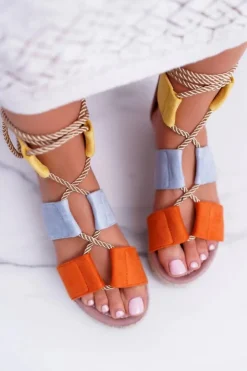 Boto Sandały Płaskie*Damskie Wielokolorowe Sandały Na Platformie Espadryle Manado