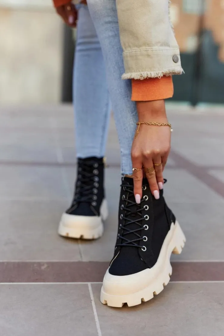 Damskie buty S.Barski Botki Wiosenne|Damskie Trapery*Damskie Wiosenne Botki Trapery Czarne Larina