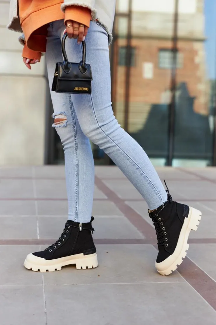 Damskie buty S.Barski Botki Wiosenne|Damskie Trapery*Damskie Wiosenne Botki Trapery Czarne Larina