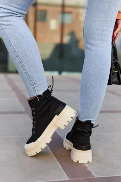 Damskie buty S.Barski Botki Wiosenne|Damskie Trapery*Damskie Wiosenne Botki Trapery Czarne Larina