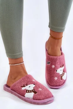 Hot Boto Damskie Świąteczne Papcie Z Reniferem Fioletowe Millio