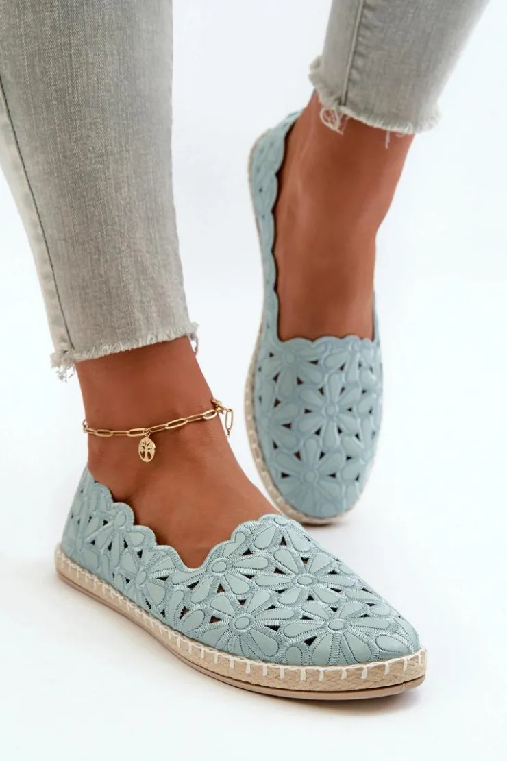 Evento Baleriny Klasyczne*Damskie Wsuwane Baleriny W Kwiaty Niebieskie Vennice