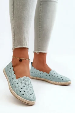 Evento Baleriny Klasyczne*Damskie Wsuwane Baleriny W Kwiaty Niebieskie Vennice