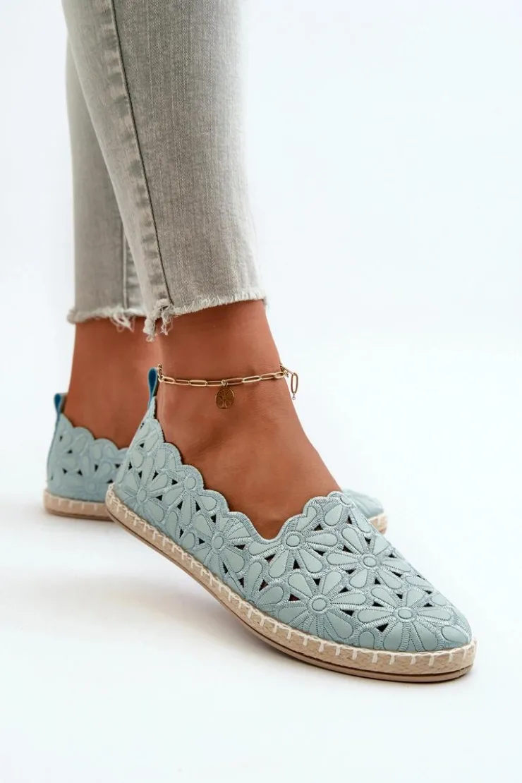 Evento Baleriny Klasyczne*Damskie Wsuwane Baleriny W Kwiaty Niebieskie Vennice