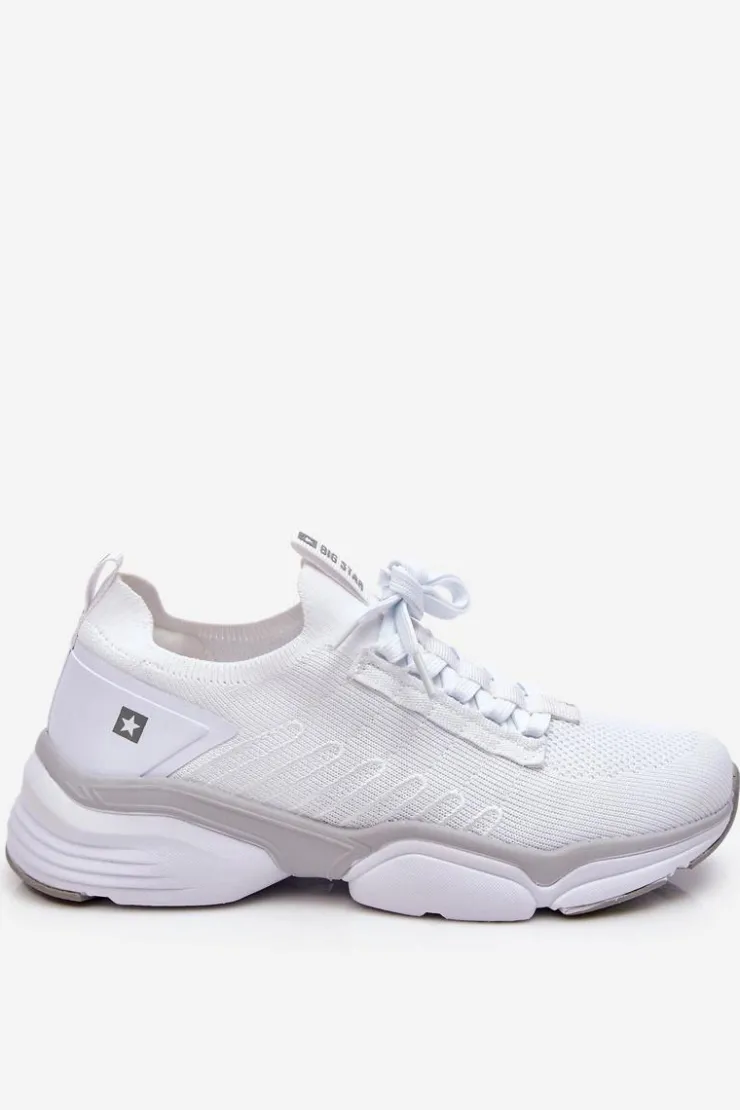 Big Star Shoes Damskie Wsuwane Buty Sportowe Memory Foam System Big Star LL274A142 Białe