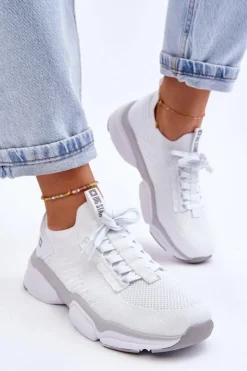Big Star Shoes Damskie Wsuwane Buty Sportowe Memory Foam System Big Star LL274A142 Białe