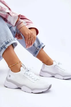 Big Star Shoes Damskie Wsuwane Buty Sportowe Memory Foam System Big Star LL274A142 Białe
